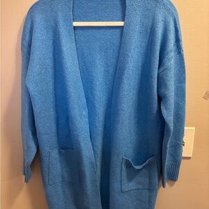 Elegant Blue Women's Open Front Cardigan